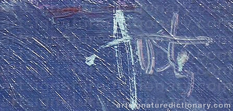 Authentic signature by Ken AUSTER on Painting/Watercolour artwork