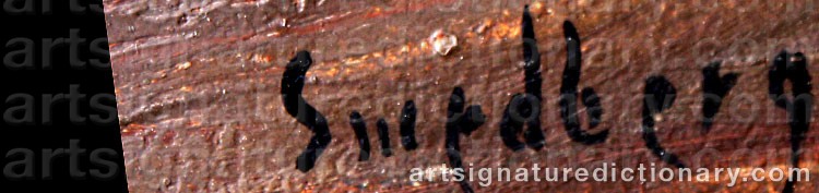 Authentic signature by Fritz SMEDBERG on artwork