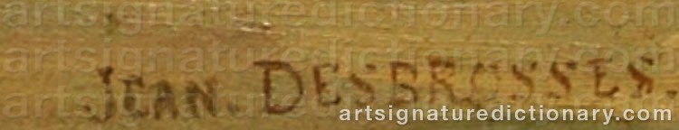Authentic signature by Jean DESBROSSES on  artwork