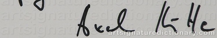 Authentic signature by Axel HÜTTE on  artwork