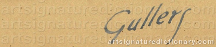 Authentic signature by Karl Werner ‘K.w.’ GULLERS on  artwork