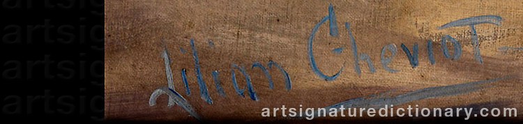 Authentic signature by Lilian CHEVIOT on  artwork