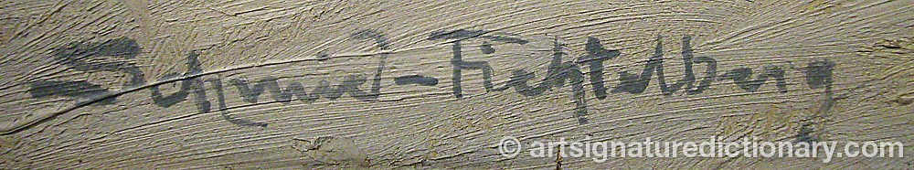 Authentic signature by Josef Anton SCHMID-FICHTELBERG on  artwork