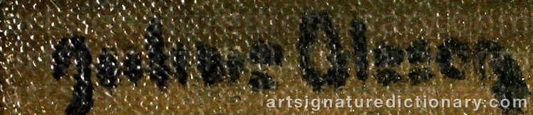 Authentic signature by Julius OLSSON on artwork