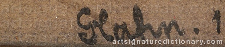 Authentic signature by Gustav Adolf HAHN on  artwork