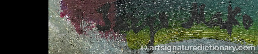 Authentic signature by Sergei Alexandrovich MAKO on  artwork