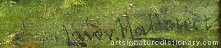 Authentic signature by Ludvig HALLSTEDT on  artwork