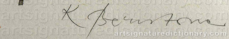 Authentic signature by Kaj BERNSTONE on  artwork