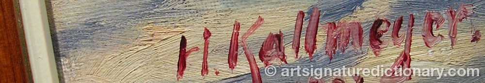 Authentic signature by Hans Julius Bernhard KALLMEYER on  artwork