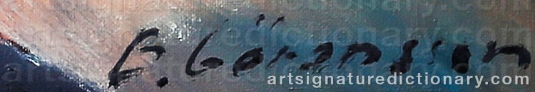 Authentic signature by Bror GÖRANSSON on Painting/Watercolour artwork