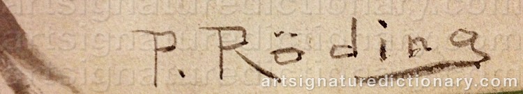 Authentic signature by Per RÖDING on artwork
