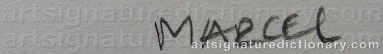 Authentic signature by Marcel STRUWER on  artwork
