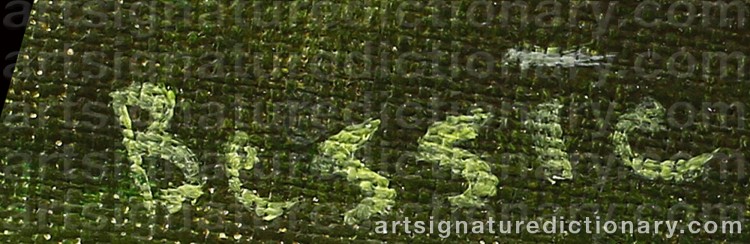 Authentic signature by Bessie JOHANSON on artwork