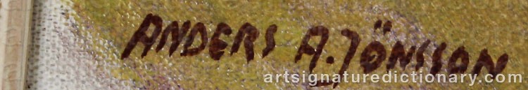 Authentic signature by Anders A. JÖNSSON on  artwork