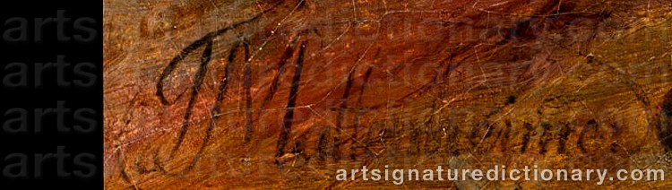 Authentic signature by Theodor MATTENHEIMER on Painting/Watercolour artwork