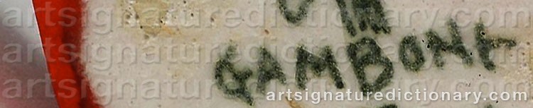 Authentic signature by Guido GAMBONE on  artwork