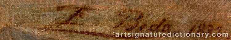 Authentic signature by Francesco BEDA on  artwork