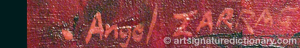 Authentic signature by Angel ZÁRRAGA on  artwork