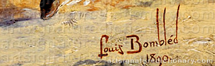 Authentic signature by Louis Charles BOMBLED on  artwork