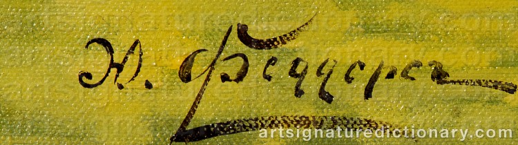 Authentic signature by Julius FEDDERS on Painting/Watercolour artwork