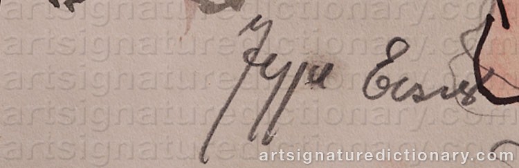 Authentic signature by Jeppe EISNER on  artwork