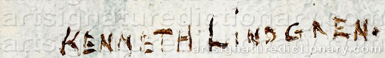 Authentic signature by Kenneth LINDGREN on  artwork