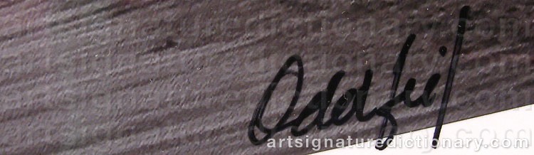 Authentic signature by Oddleif JÖRGENSEN on  artwork