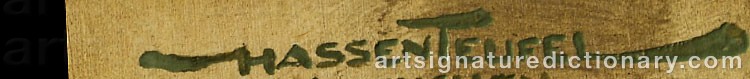 Authentic signature by Hans HASSENTEUFEL on artwork