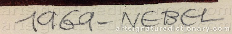 Authentic signature by Otto NEBEL on  artwork