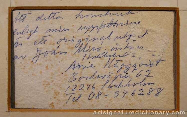 Close-up details showing Joan MIRO signature forgery characteristics
