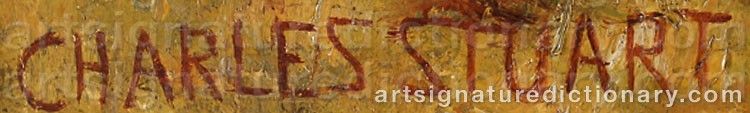 Authentic signature by Charles STUART on  artwork