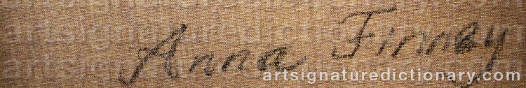 Authentic signature by Anna FINNEY on  artwork