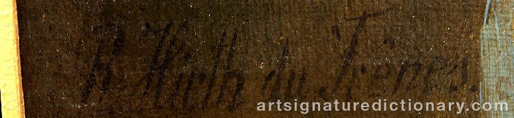Authentic signature by Rudolf HIRTH DU FRÊNES on artwork