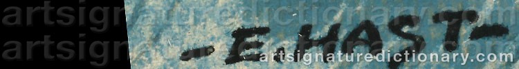 Authentic signature by Erik HAST on artwork