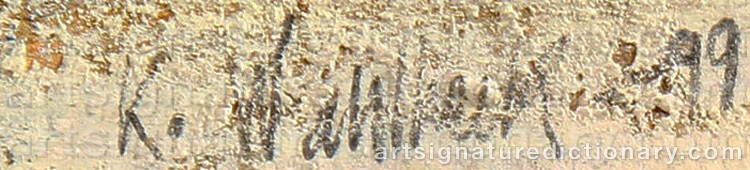 Authentic signature by Kent WAHLBECK on  artwork