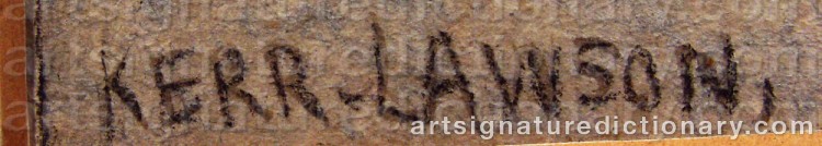 Authentic signature by James KERR-LAWSON on  artwork
