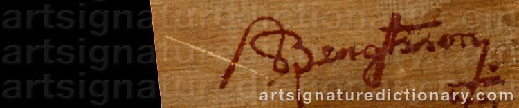 Authentic signature by Anton BENGTSSON on artwork