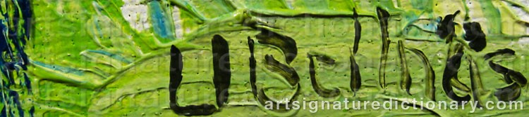 Authentic signature by Ulla BELLNÄS on  artwork