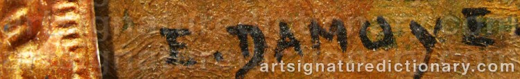Authentic signature by Pierre Emmanuel DAMOYE on  artwork