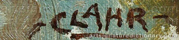 Authentic signature by Emil CLAHR on Painting/Watercolour artwork