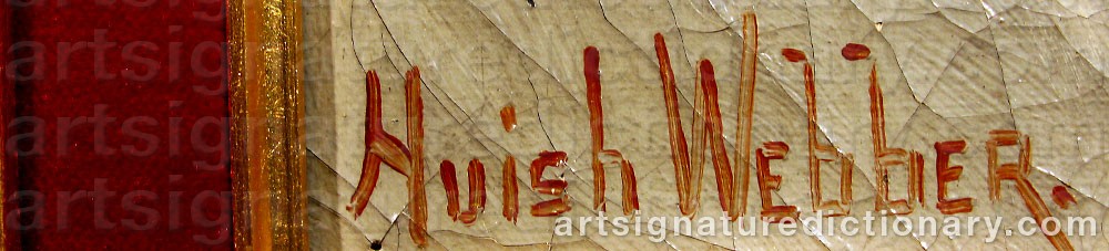 Authentic signature by Huish WEBBER on  artwork