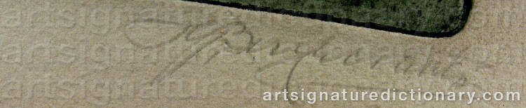 Authentic signature by Hjalmar BERGKRANTZ on artwork