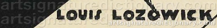 Authentic signature by Louis LOZOWICK on  artwork