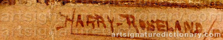 Authentic signature by Harry Herman ROSELAND on  artwork