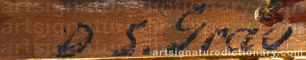 Authentic signature by Douglas Stannus GRAY on  artwork