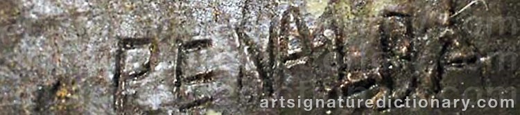 Authentic signature by Alicia PENALBA on  artwork