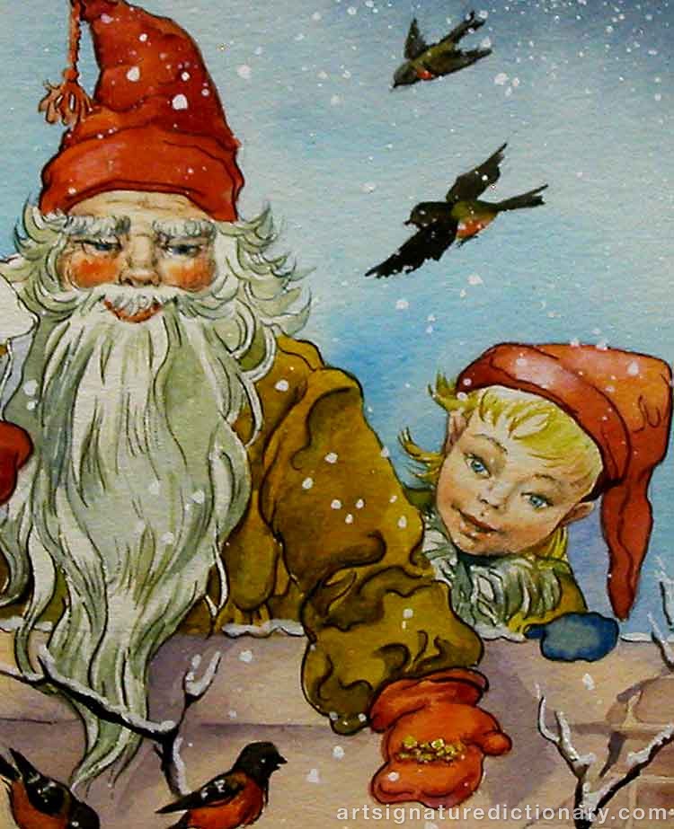 Close-up details showing Jenny NYSTRÖM signature forgery characteristics