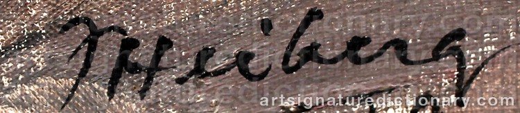 Authentic signature by Jean HEIBERG on Painting/Watercolour artwork