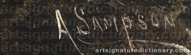 Authentic signature by Alden SAMPSON on  artwork