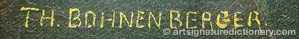 Authentic signature by Theodor BOHNENBERGER on artwork
